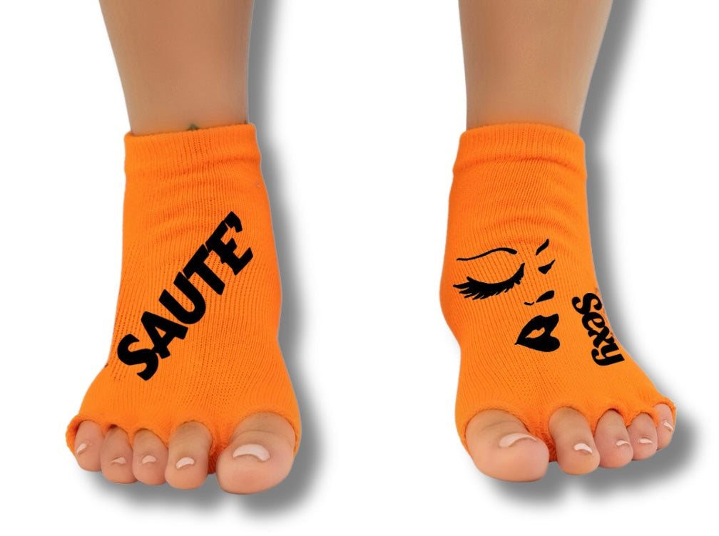 Pilates Funny Quotes Saute Sexy Ankle Half Toe Sock
