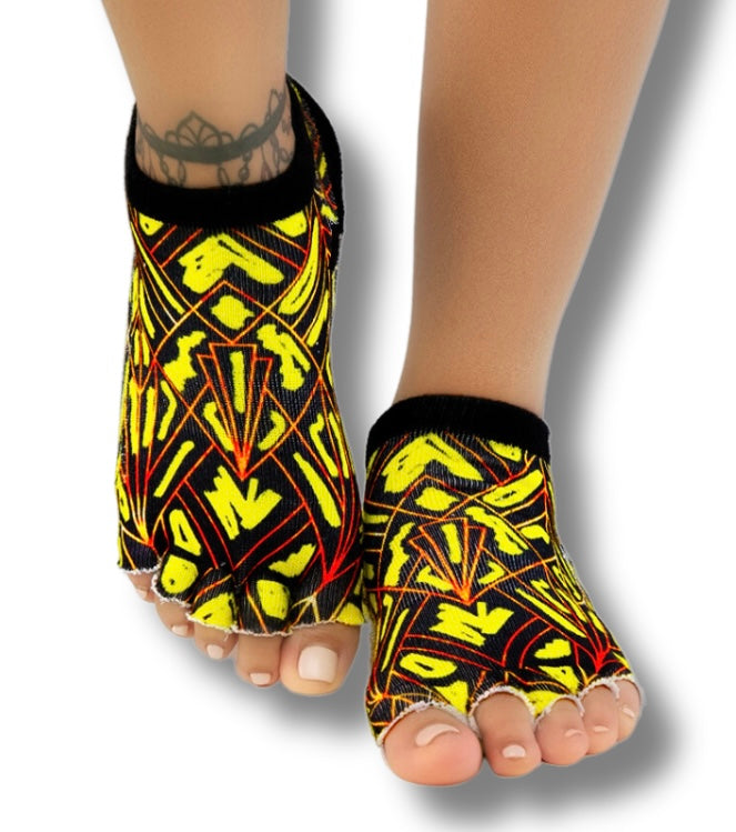 Bumble Bee Theme Non Slip Half Toe Grip Socks