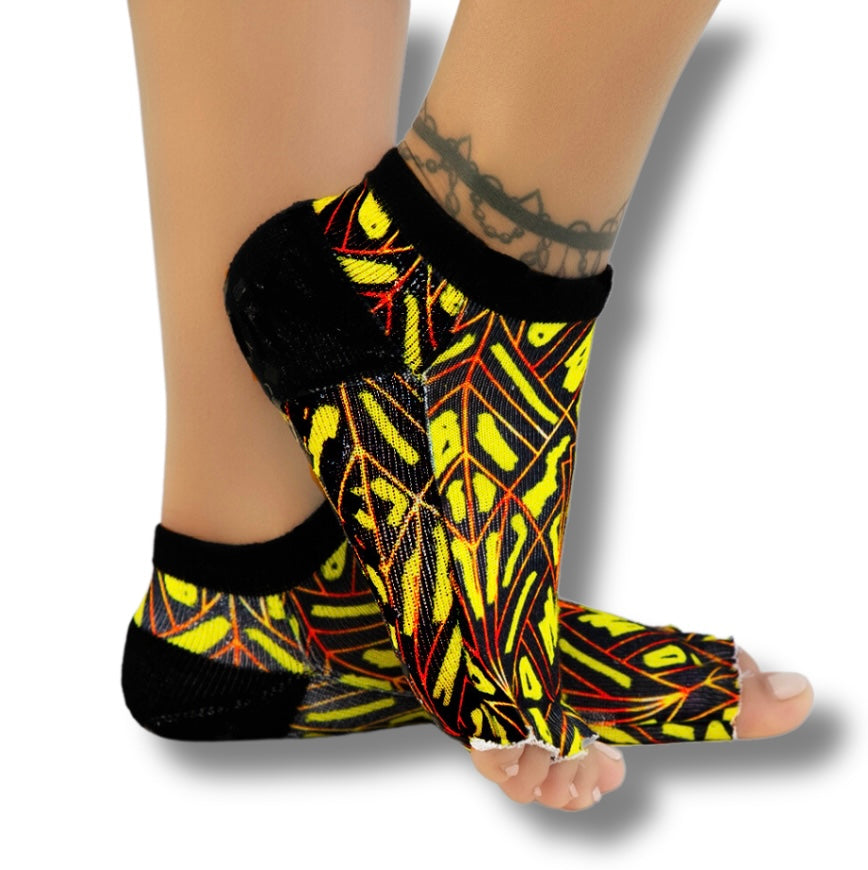 Bumble Bee Theme Non Slip Half Toe Grip Socks