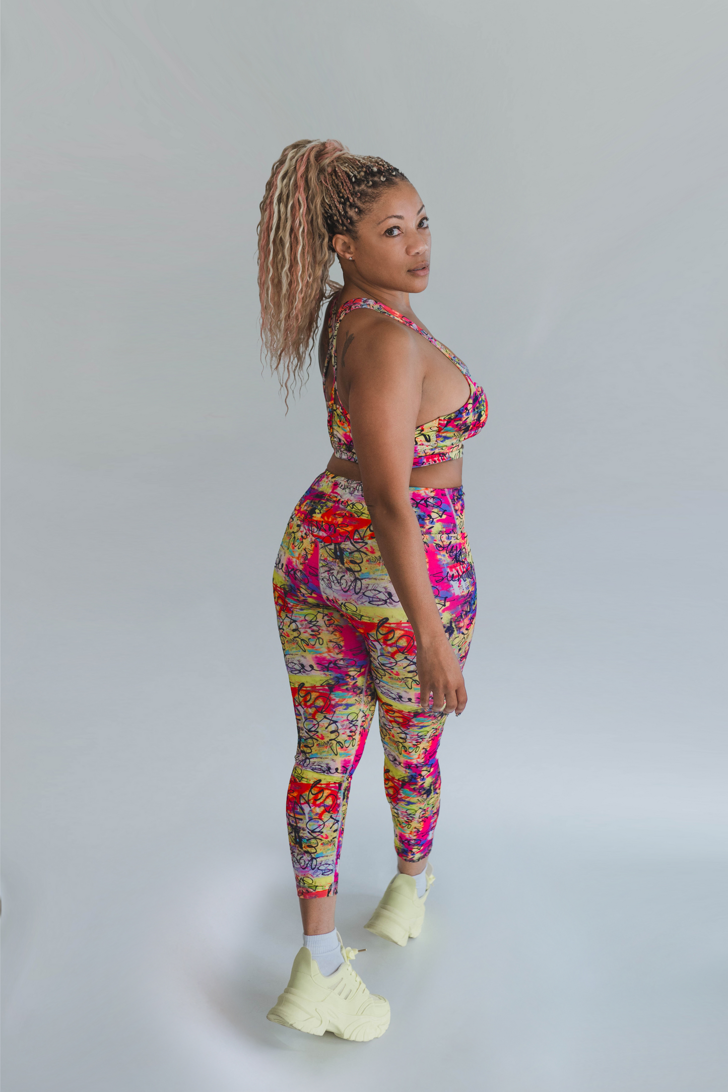 SUXQ SWAG Electric Print High-Waisted Legging