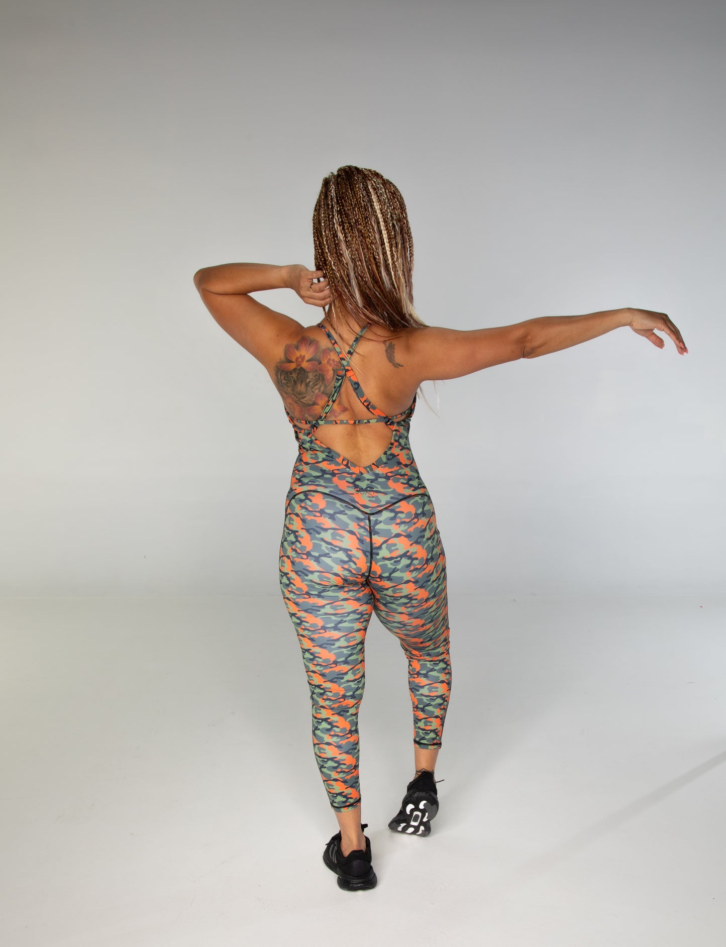 Sportswear 1 Piece Cross Strap Print Jumpsuit Camo Classic