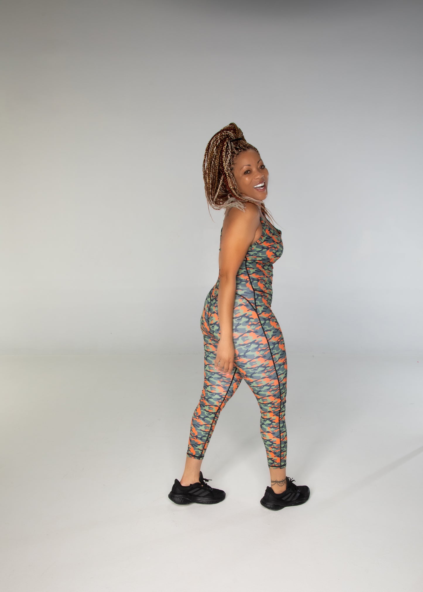Sportswear 1 Piece Cross Strap Print Jumpsuit Camo Classic