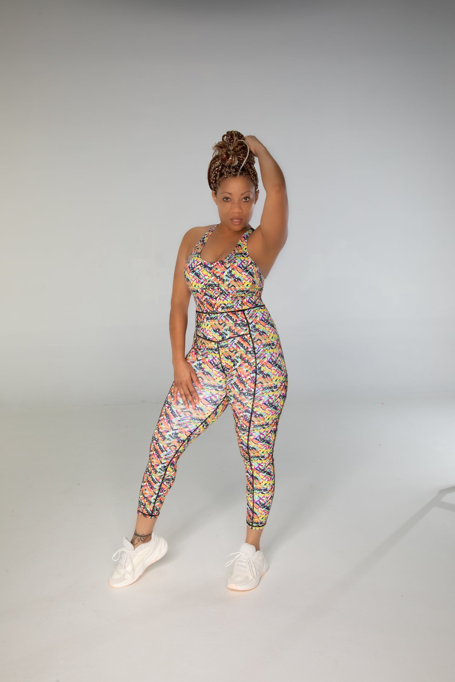 SUXQ SWAG Curvy Womens Fitted Printed Jumpsuit