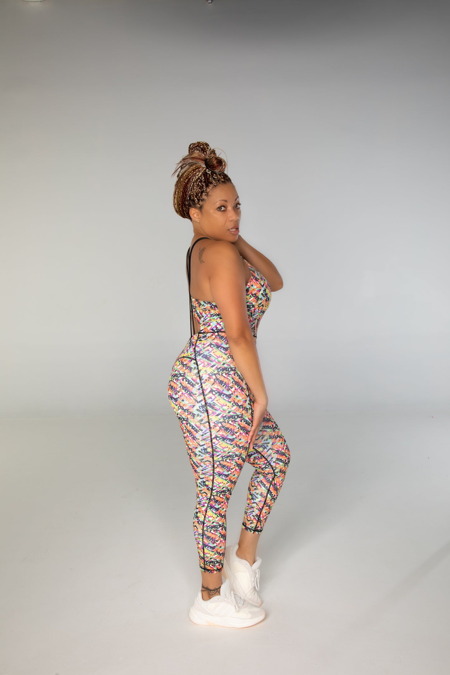 SUXQ SWAG Curvy Womens Fitted Printed Jumpsuit