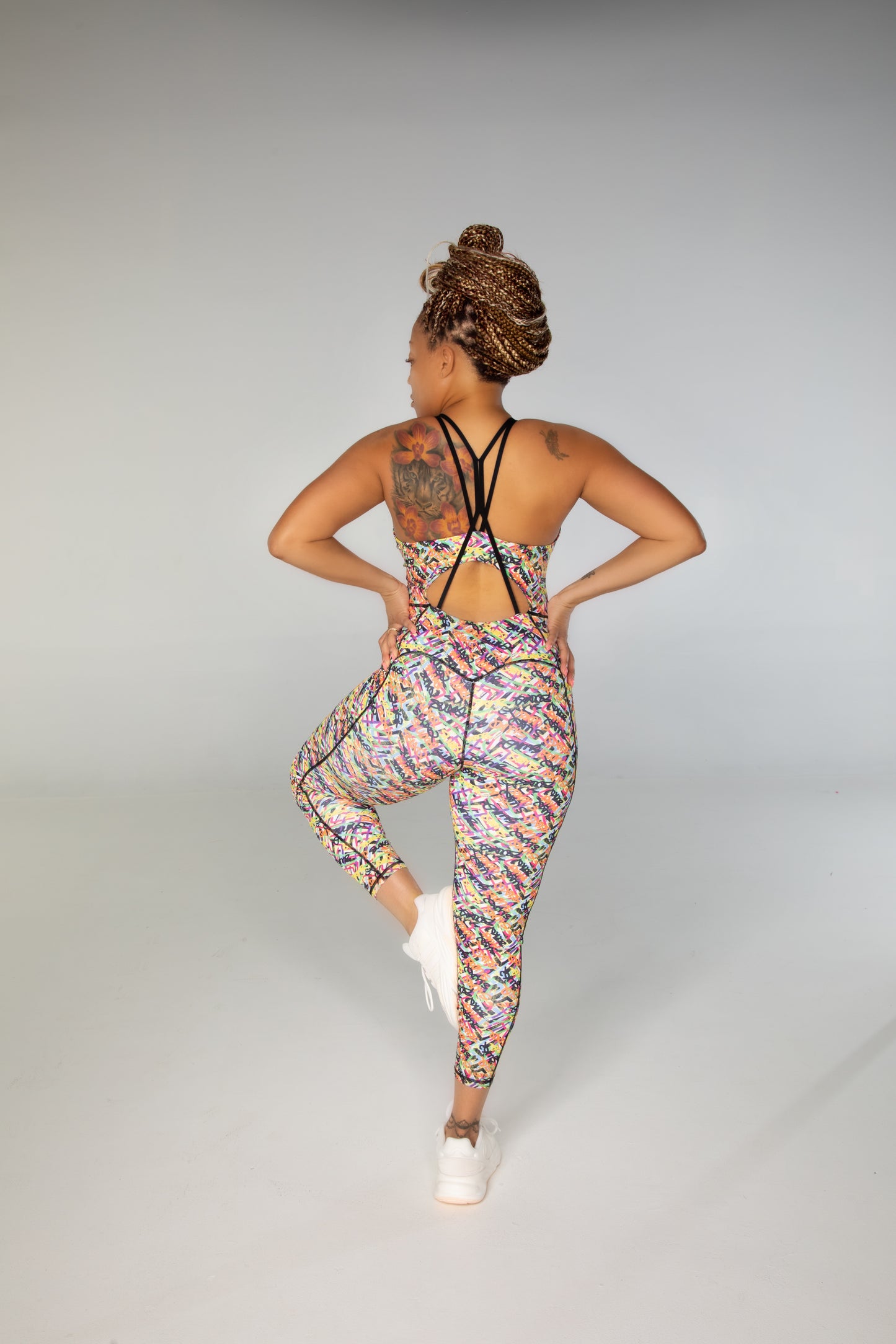 SUXQ SWAG Curvy Womens Fitted Printed Jumpsuit