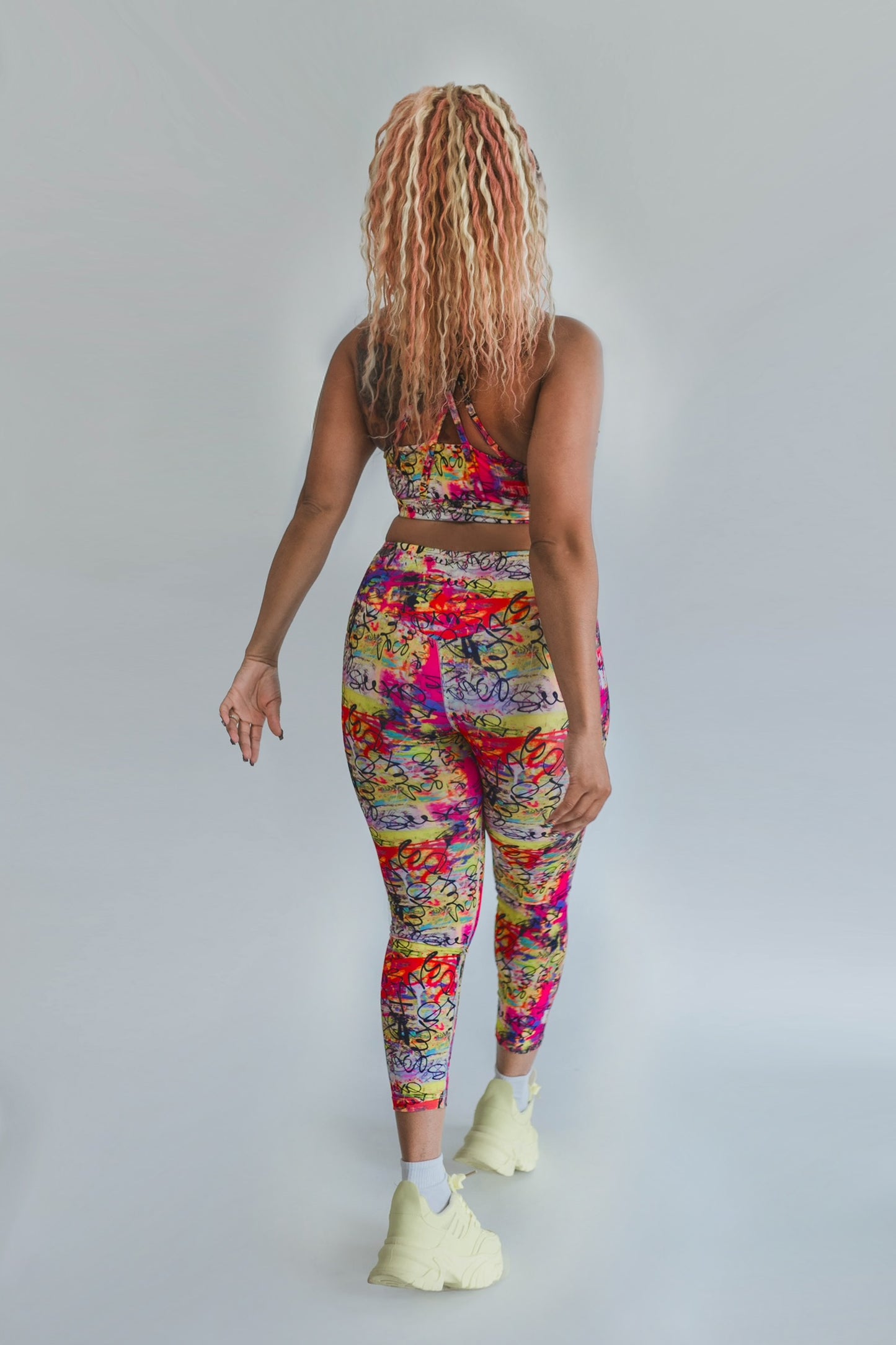 SUXQ SWAG Electric Print Medium Impact Sports Bra