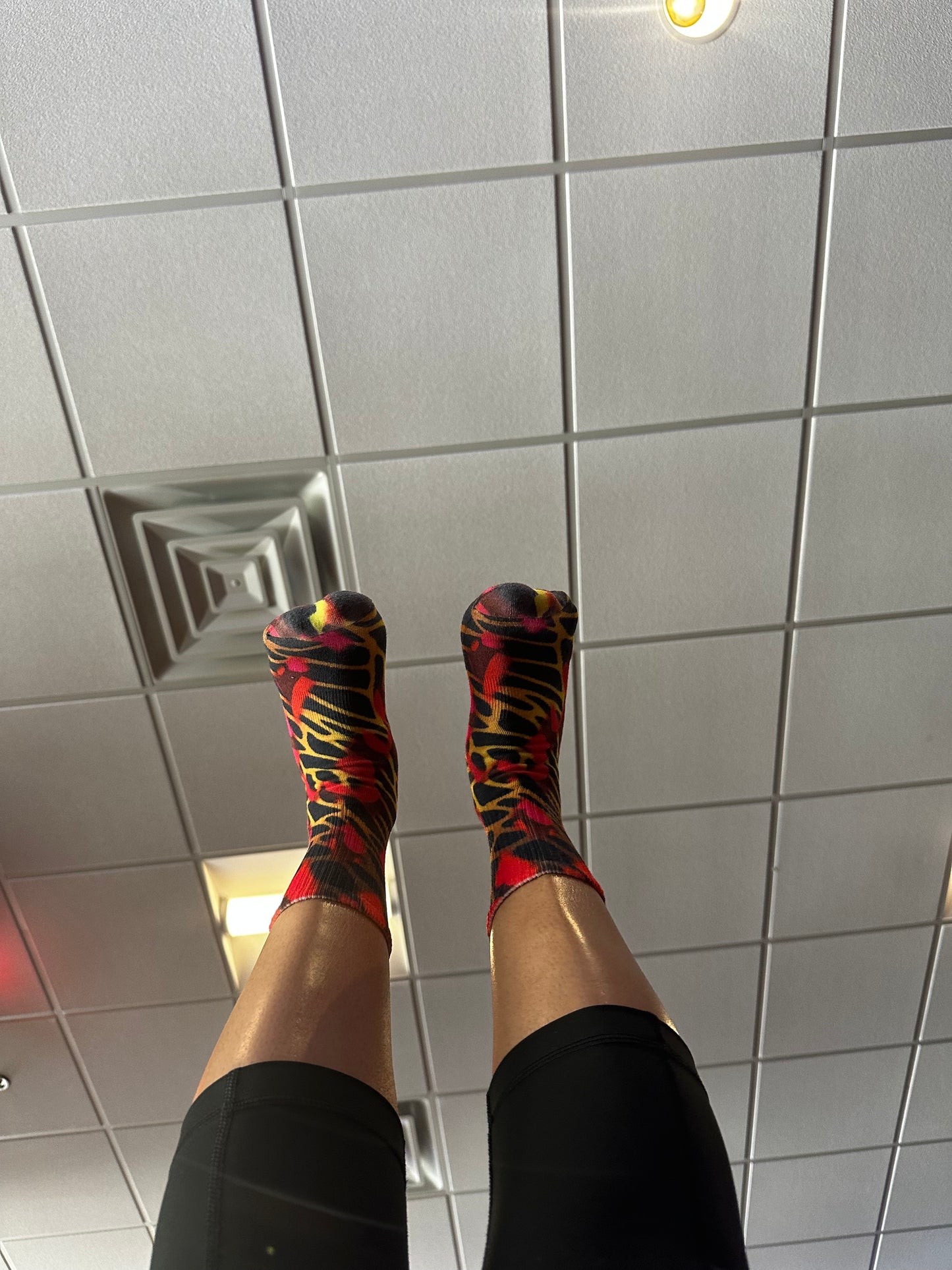 Funny Pilates Images Tiger Heart Quarter Crew Cozy Socks With Grippers