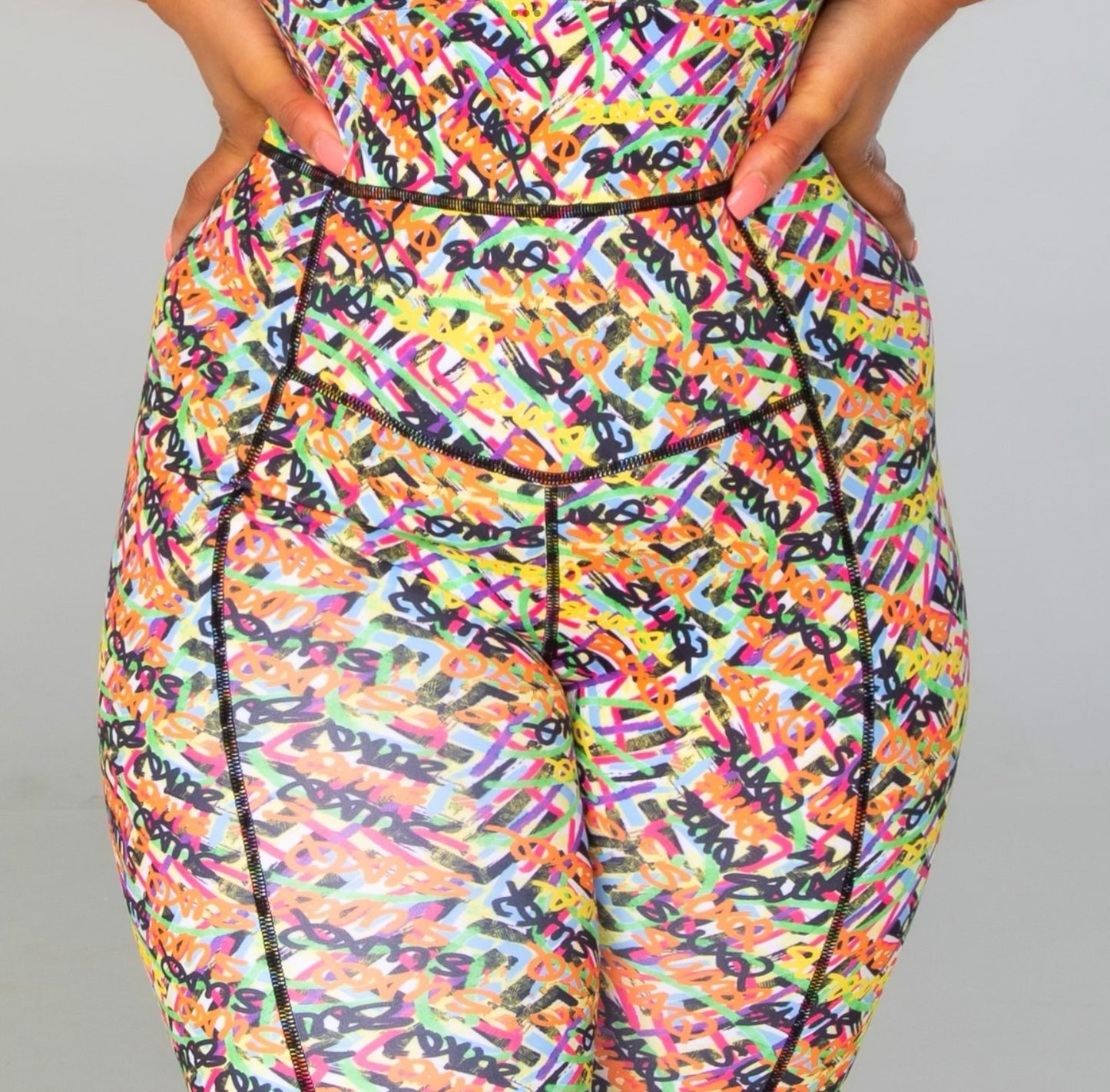 SUXQ SWAG Curvy Womens Fitted Printed Jumpsuit