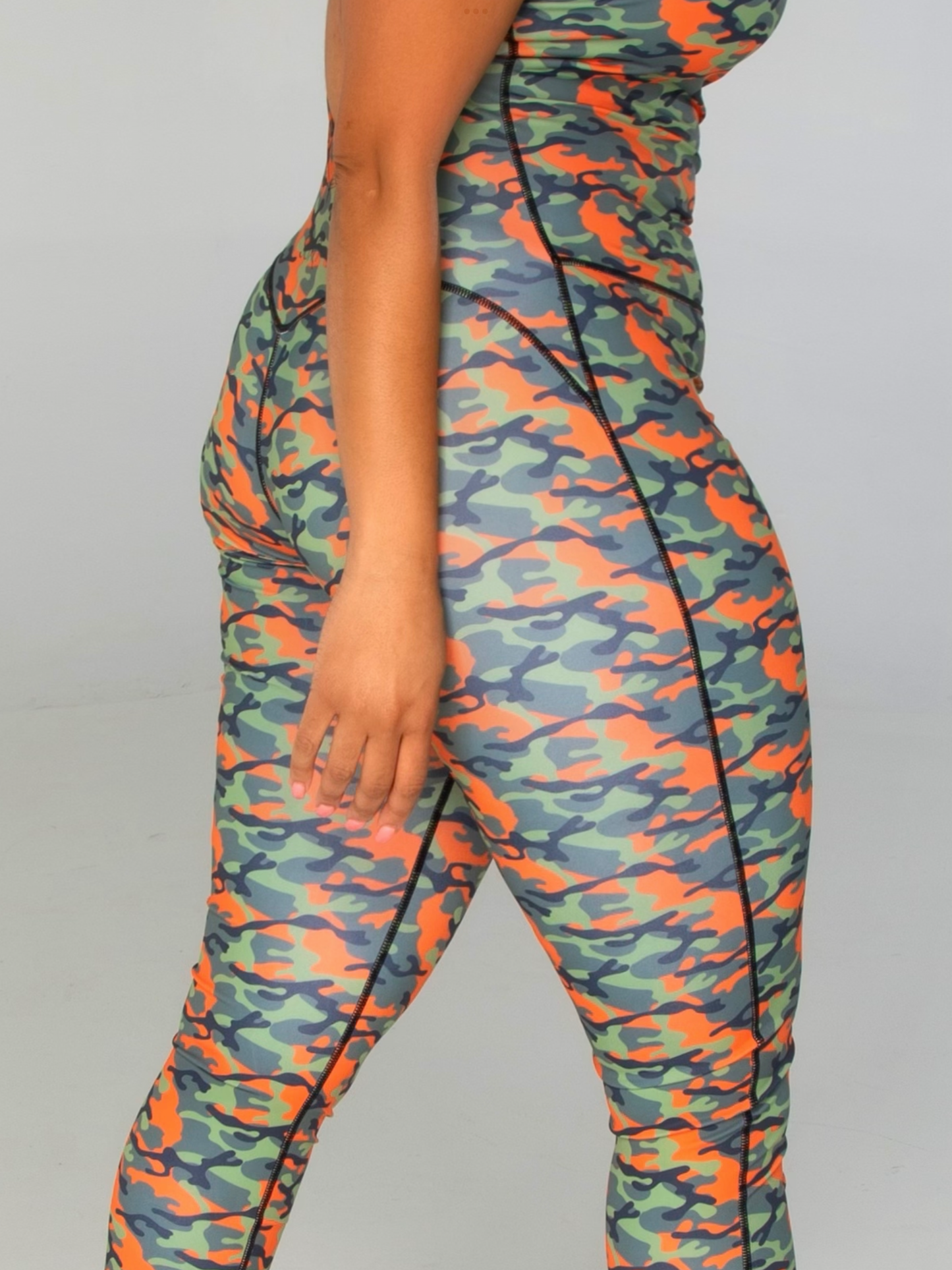 Sportswear 1 Piece Cross Strap Print Jumpsuit Camo Classic