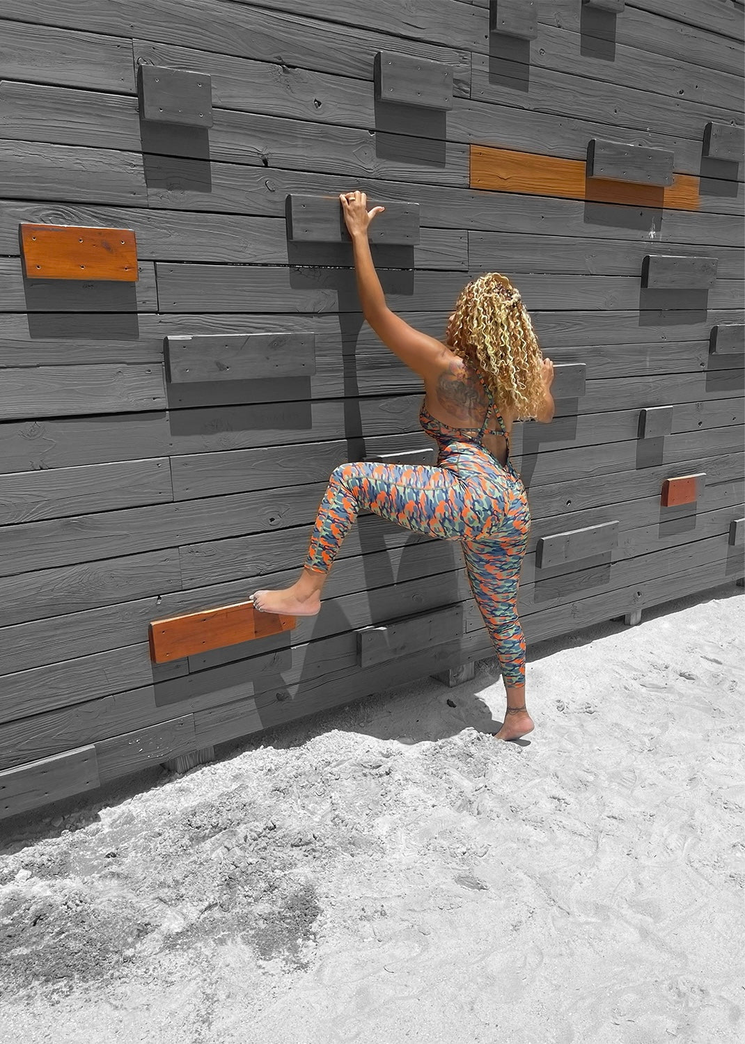 Sportswear 1 Piece Cross Strap Print Jumpsuit Camo Classic