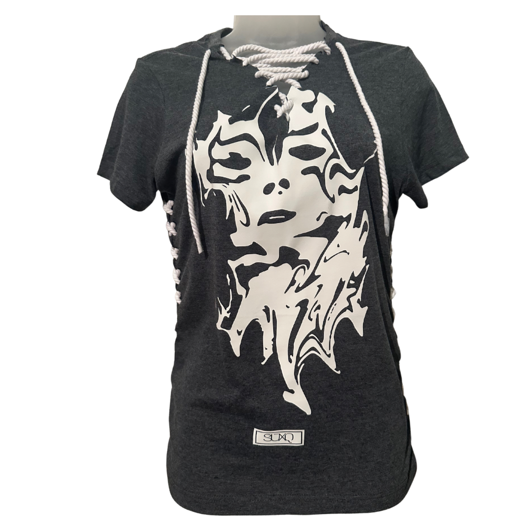 HER Too Custom Graphic Printed Plunge Neck T Shirt