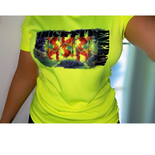Women Thick Fit Energy Short Sleeve Graphic Tee Neon